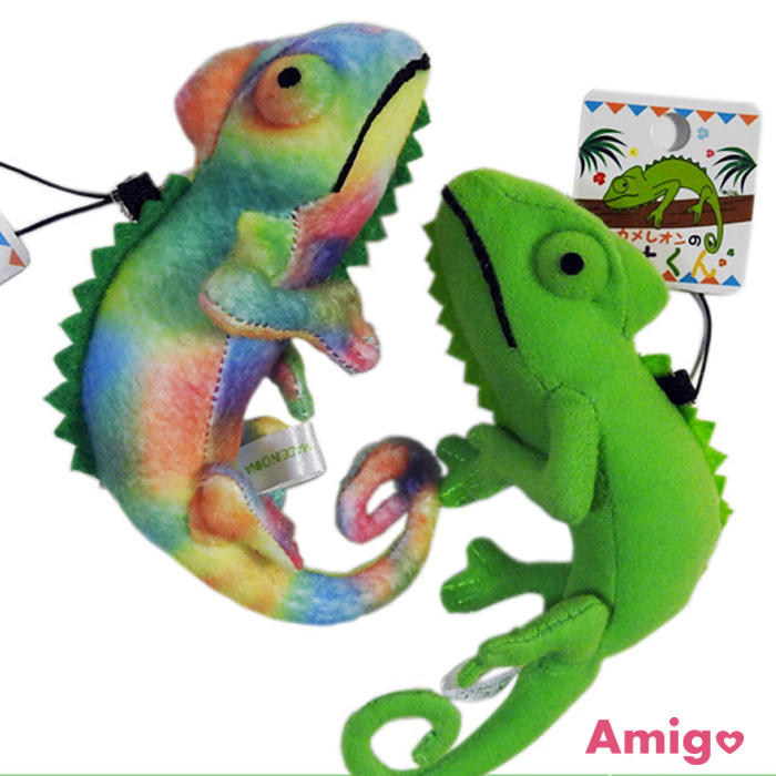 阿米購 日本 可愛動物 馬達加斯加 11cm 玩偶 絨毛 娃娃 手機吊飾 變色龍