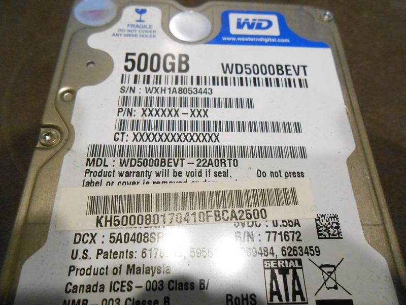WDC 500GB SATAII WD5000BEVT（10）2.5吋硬碟（輕微壞軌）【故障品】