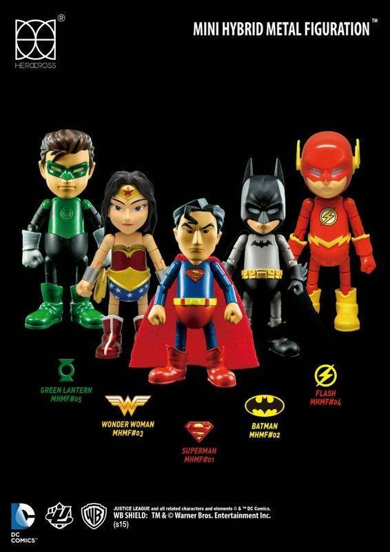 【現貨】Herocross 超合金迷你版 DC 正義聯盟 蝙蝠俠 超人 神力女超人 閃電俠 綠光戰警