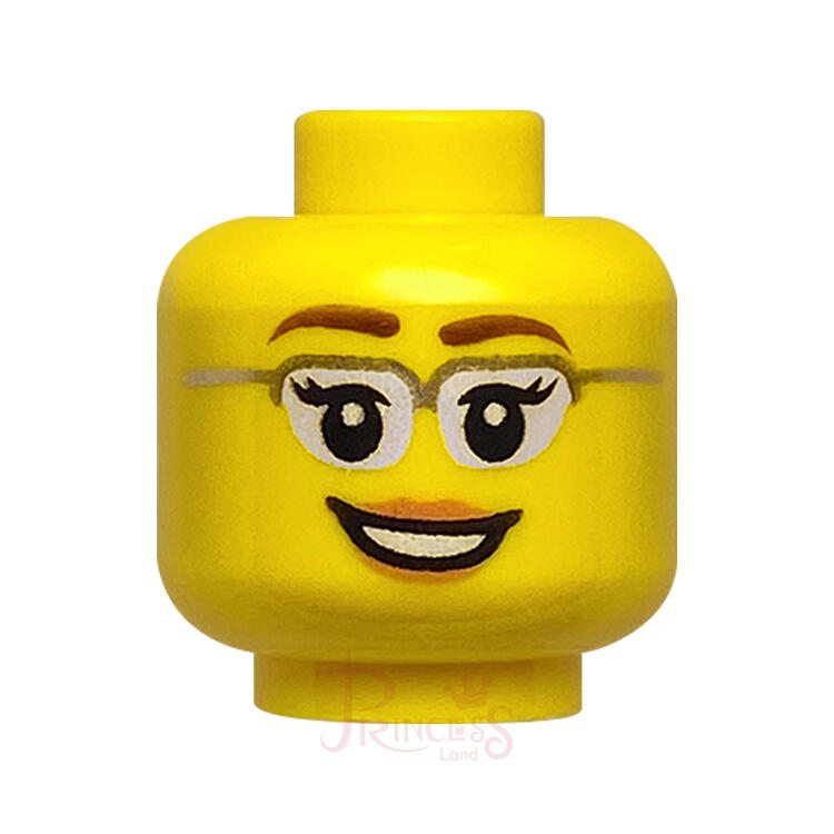 樂高王子 LEGO 60077 60080 科學家 頭 女生 眼鏡 微笑 黃色 3626cpb1210 A293