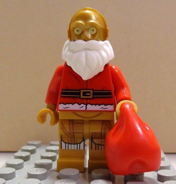 【LEGO樂高】Star Wars 星際大戰 星戰 Santa C-3PO 聖誕日曆版大鬍子耶誕版 雙面印刷含紅色包包
