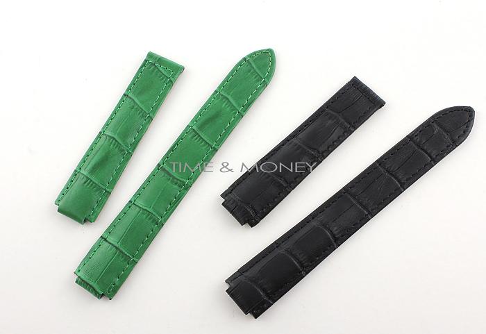 ◎湯姆瑪莉◎鐘錶維修工具/黑色綠色真皮錶帶/卡地亞錶款用帶/12mm(11438)