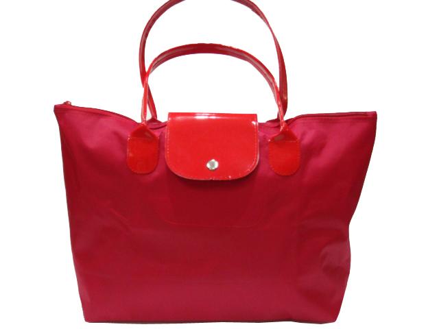 【小米皮舖】 A 6866-(特價拍品)尼龍旅行袋,跑單幫袋,購物袋紅色配紅背帶