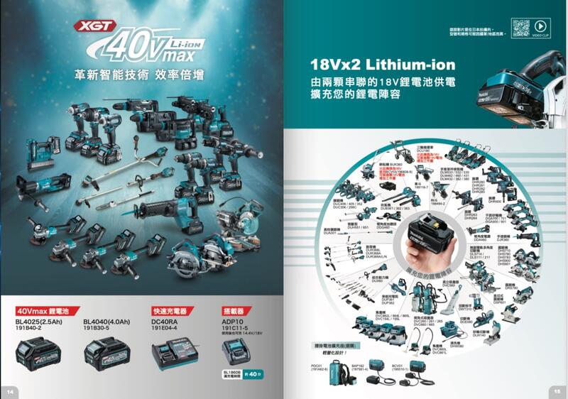 響磊企業社牧田全系列Makita 12v 18v 36v 40v 充電式無刷電鑽電動割草