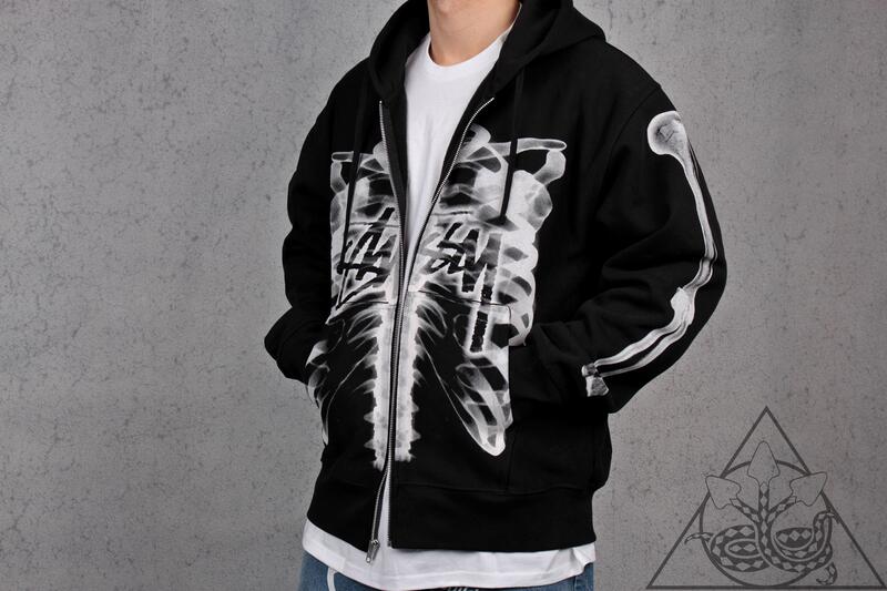 Rib cage discount zip hoodie stussy