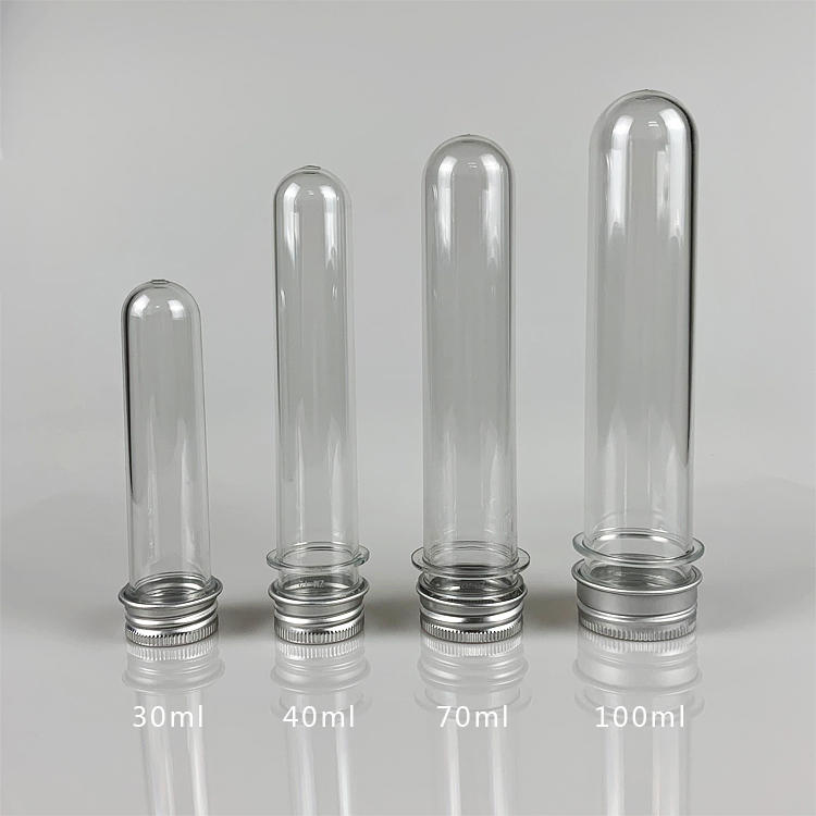 100ml銀鋁蓋塑膠試管 PET塑膠瓶 面膜糖果乾燥花透明包裝瓶
