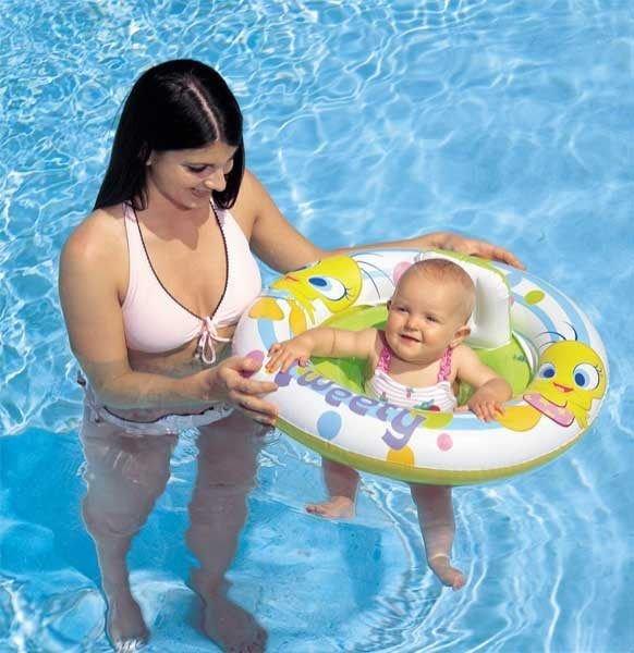 [衣林時尚] INTEX 26.5吋 華納嬰兒座圈 2歲以下 游泳圈 (有底褲 挖2個洞) 雙氣室安全設計 58574
