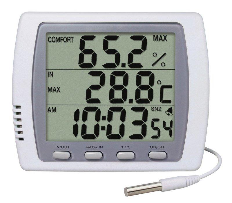 TECPEL 泰菱電子》DTM-303H 室內外二用大型顯示溫濕度計 溫溼度計+時間鬧鈴