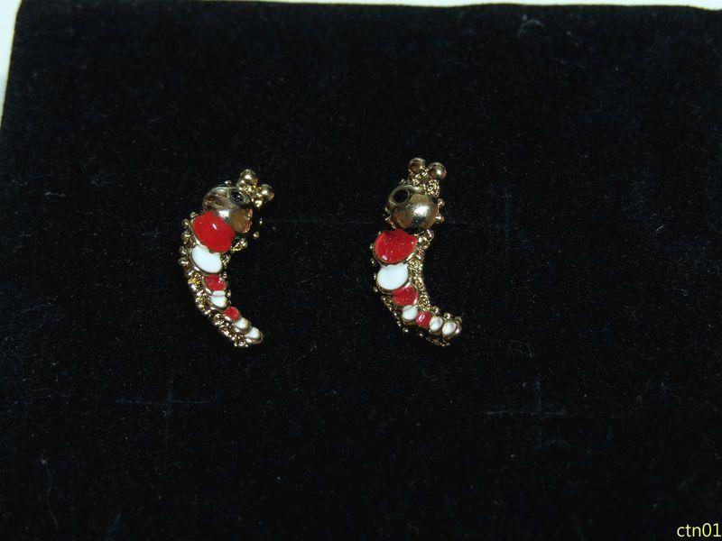 [杏芙飾界]合金 電鍍玫瑰金 可愛卡通 小型 耳針耳飾 耳環 001~008