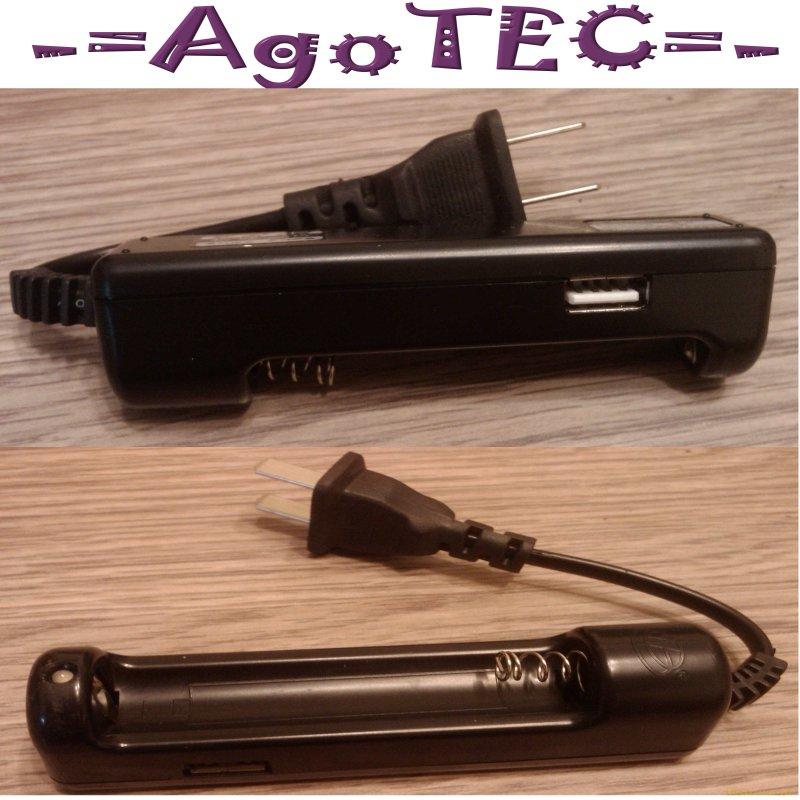 -=AgoTEC=- 18650充電器 行動電源，可裝電池反向USB輸出