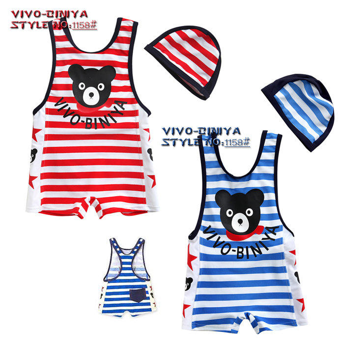 VIVO-BINIYA小黑熊條紋星星圖案兩件組泳裝(2~6碼)$零碼特價329元