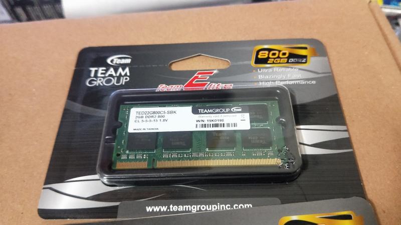 全新盒裝 十銓筆記型記憶體 DDR2 800 2G 終身保固