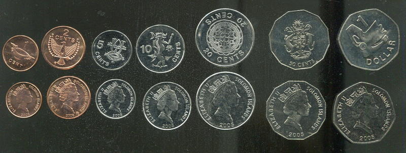 Solomon Is. (所羅門群島硬幣）, 英女皇2005-06 7枚一套 , 品相全新UNC