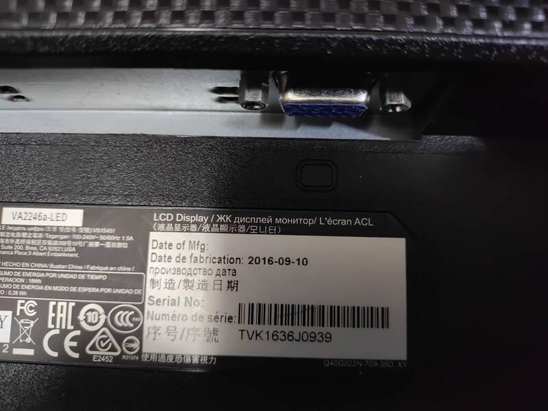 薄型護眼 優派viewsonic 22型 22吋寬螢幕 VA2246A-LED 電腦螢幕 功能大致正常VGA | 露天市集 | 全台最大的網路購物市集