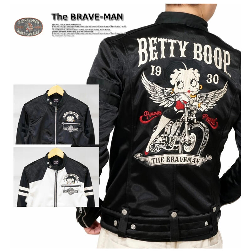 -開關倉庫-日本 VANSON 貝蒂 THE BRAVE MAN Betty Boop 騎士外套 兩色 BBB-2355