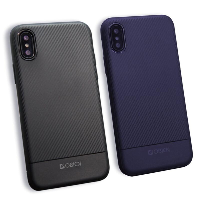 Obien iPhone X 全包式TPU碳纖維紋保護殼