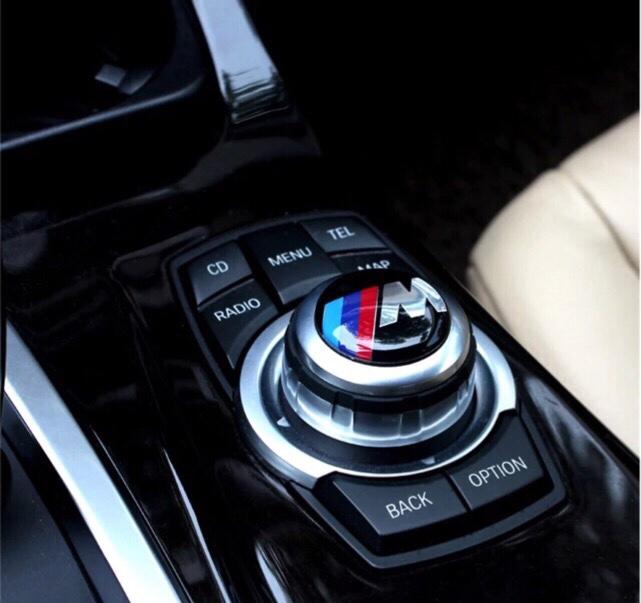BMW 改裝 啟動鍵 多媒體 音響旋鈕 貼 藍白 原廠標 M標 M power 內裝 3 5 7系列 f10 x6