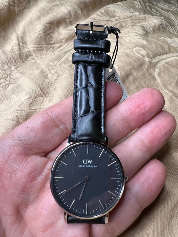 官網真品 台灣發貨 DW Daniel Wellington 36MM 銀色鱷魚皮壓紋錶帶 男錶 女錶 手錶 腕錶-N