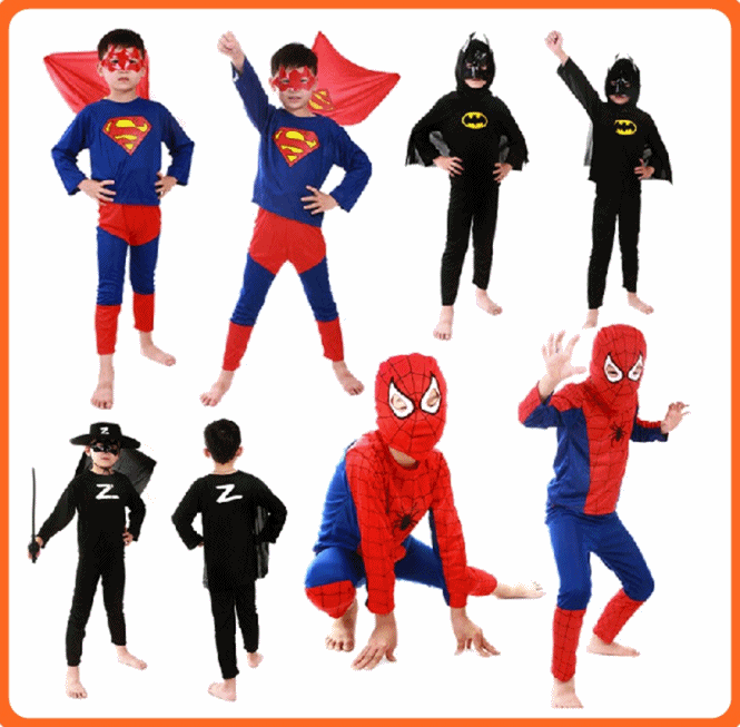 免運 戲劇服 親子同樂 超人 蜘蛛人 蝙蝠俠 美國隊長(多件組) 萬聖節服裝 聖誕節 派對舞會 兒童變裝【W22001】