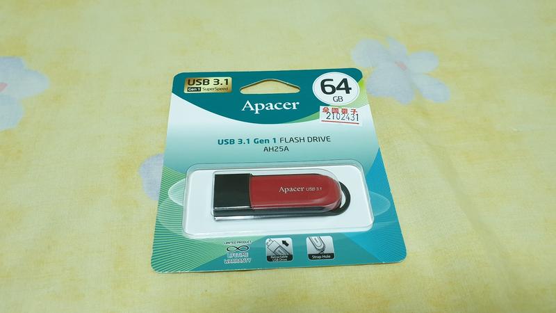 Apacer 宇瞻 隨身碟 AH25A USB 3.1 64GB