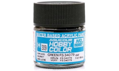 《密斯特喬》郡氏 GSI HOBBY COLOR  H309 水性漆 FS34079 半光澤 綠色