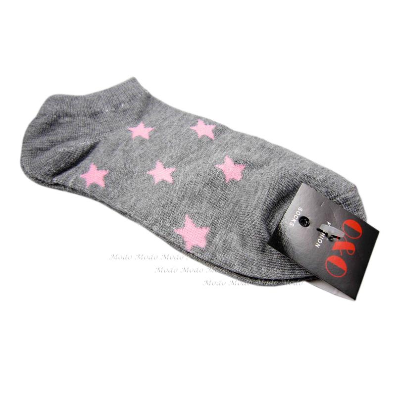 【MoDo魔荳】＊全新＊《嚴選台灣製@22-26cm星星船型休閒襪。船型襪。星星短襪子。星星女襪。男襪》〈淺灰-不挑款〉