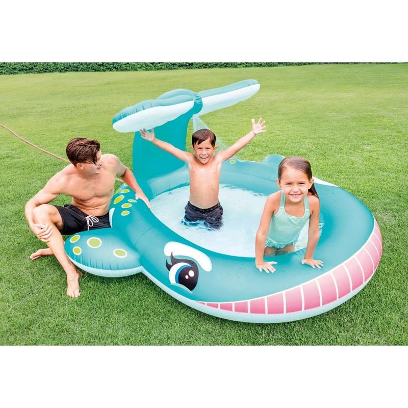 INTEX 57440 大鯨魚戲水池 遮陽噴水池 兒童游泳池 家庭泳池 充氣游泳池