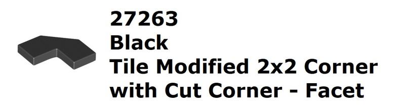 【磚樂】LEGO 樂高 27263 6166859 Tile 2x2 Cut Corner 黑色 切角平滑板