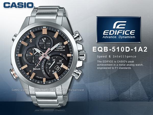 CASIO 卡西歐 手錶專賣店 EDIFICE EQB-500D-1A2 男錶 不鏽鋼錶帶 碼錶 世界時間 防水