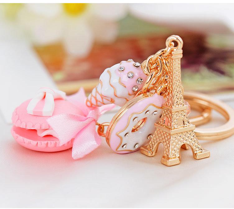 代客網拍 馬卡龍 巴黎鐵塔 可愛甜美 點心 鑰匙扣 背包吊飾 配件