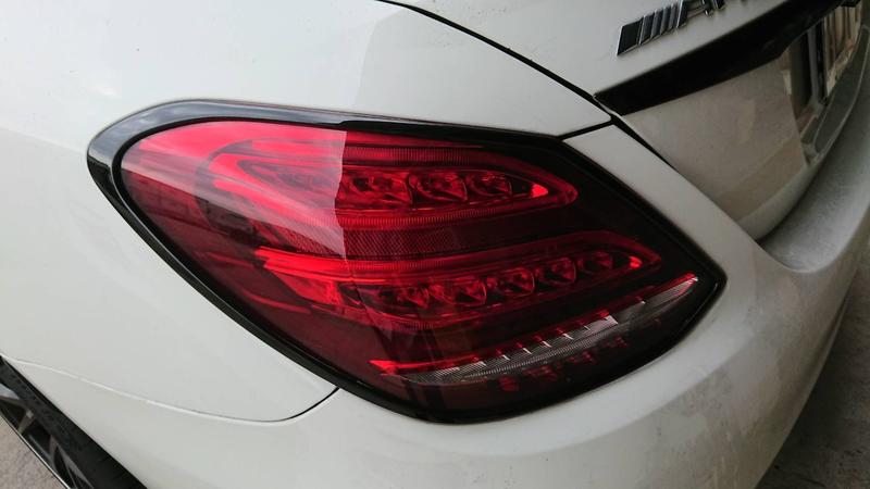 ~圓夢工廠~ Benz W205 C180 C200 C250 C300 2014~on 質感黑 車燈框 後燈框 尾燈框