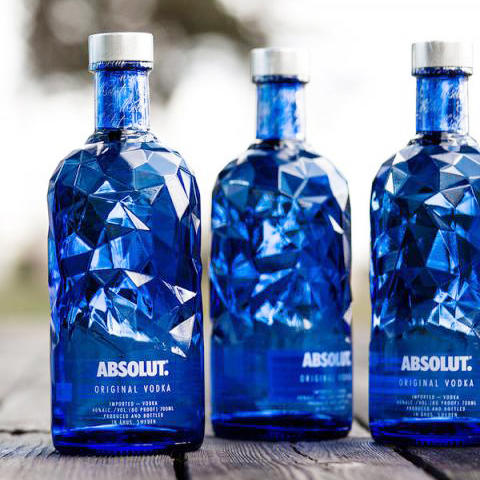 Absolut Vodka 絕對伏特加、藍刻面水晶、2016限量瓶、750ml、空瓶