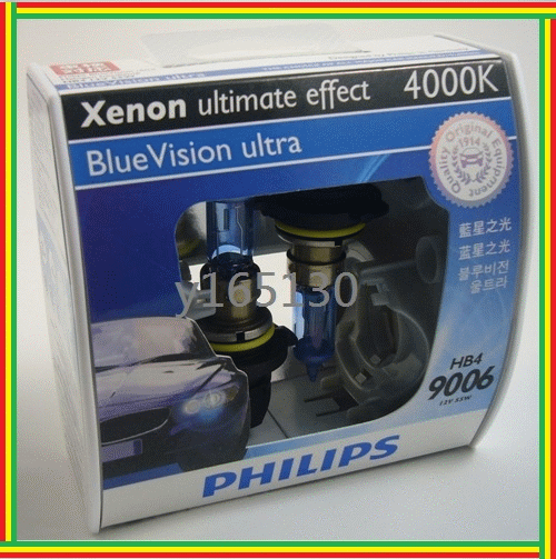 飛利浦PHILIPS德國製台灣總代理公司貨BlueVision ultra藍星之光4000K 9006贈T10 LED