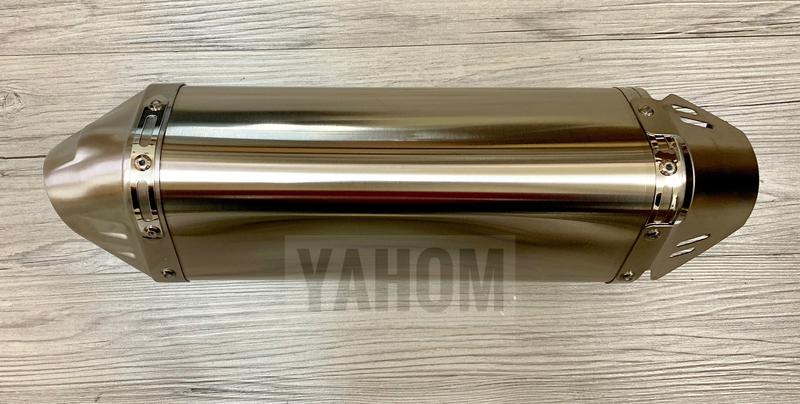 YAHOM排氣 吉村三角不鏽鋼細緻表面處理髮絲紋排氣管 消音塞可拆卸/MT07/MT09/XSR700/XSR900/