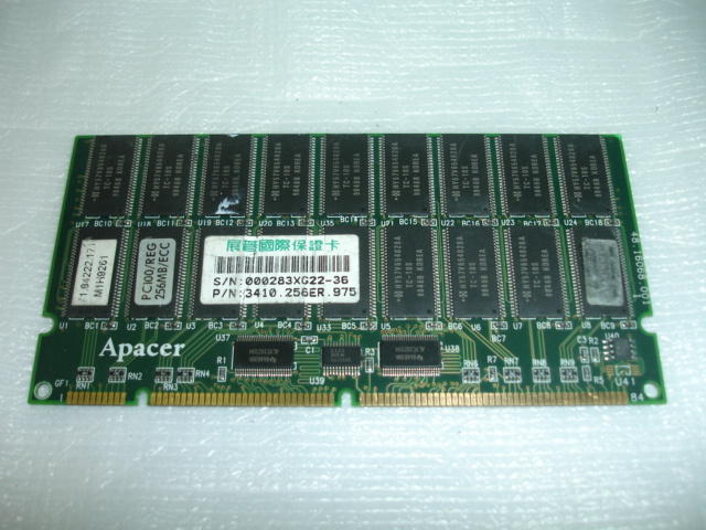 Apacer宇瞻 256MB/ECC PC100/REG 168Pin SDRAM記憶體