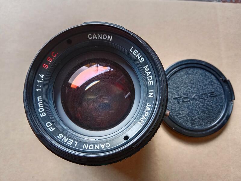 AB的店】實用良品CANON SSC 50mm f1.4 FD 白環鏡可轉各廠無反單眼