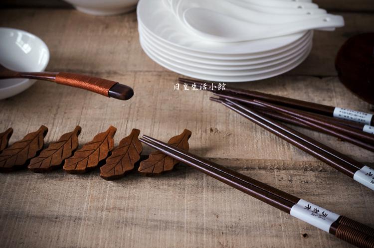 筷架 原木筷子架 日式和風筷子托 樹葉造型筷托 筷枕 木制筷架 日皇