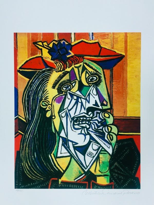 【蘇菲的藝想世界】<藝術品:版畫>畢卡索Picasso--哭泣的女人weeping woman