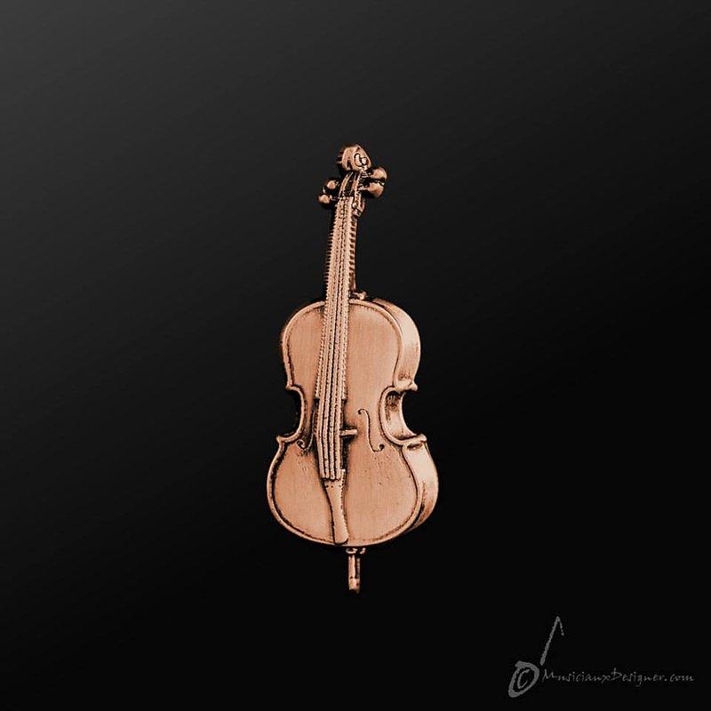 小叮噹的店- 別針 MD品牌  全新 大提琴 Cello 古銅色 香港進口 精品 禮物 D11 胸針 設計款 