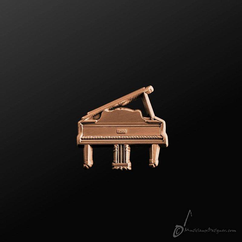 小叮噹的店- 別針 MD品牌  全新 三角鋼琴 Grand Piano 古銅色 香港進口 精品 禮物 胸針 設計款 