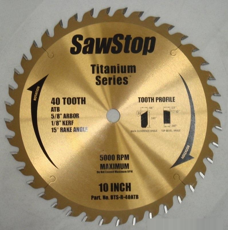 【木工DIY】SawStop 索斯塔/40齒 / 10英吋鈦合金鋸片 / 型號:SS-BTS-R-40ATB