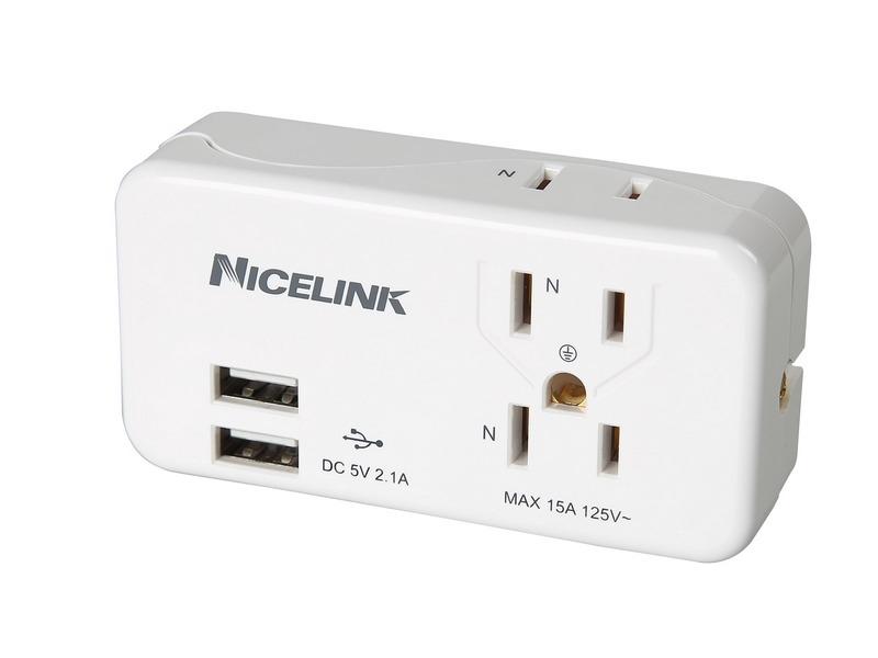 【低價特區】Nicelink  3座2+3孔USB擴充座 2.1A 快速充電座 EC-M03AU2