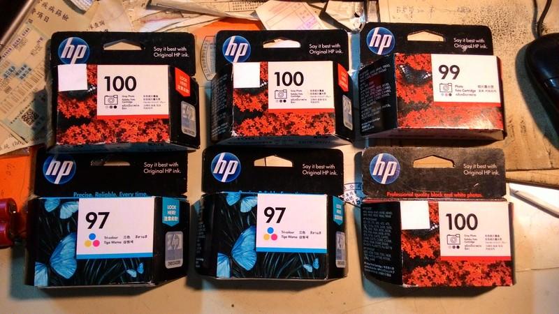 出清 HP NO.97/99/100  彩色 原廠盒裝墨水匣 共6顆 1500元