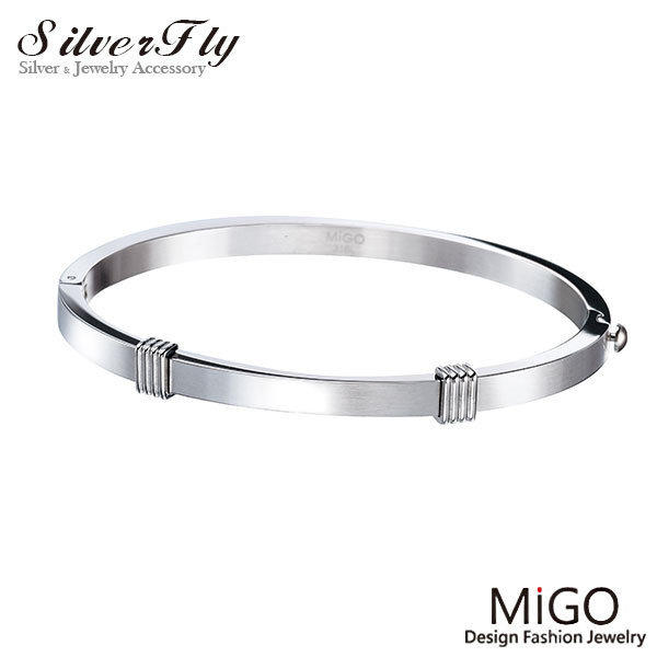 《 SilverFly銀火蟲銀飾 》【MiGO 】擁抱白鋼手環-男環