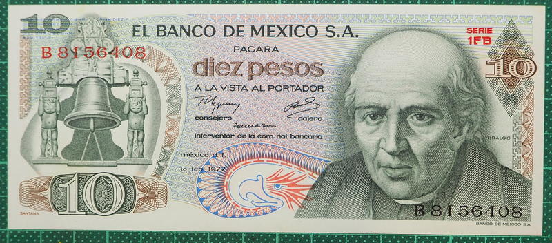 墨西哥10 pesos  1977