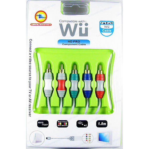Wii色差線+音源線 Wii專用二合一RGB色差影音輸出線 1.8米長
