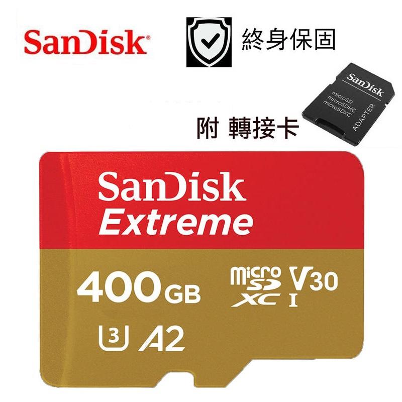 ~幸運小店~SANDISK EXTREME microSDXC UHS-I(V30)(A2)400GB記憶卡