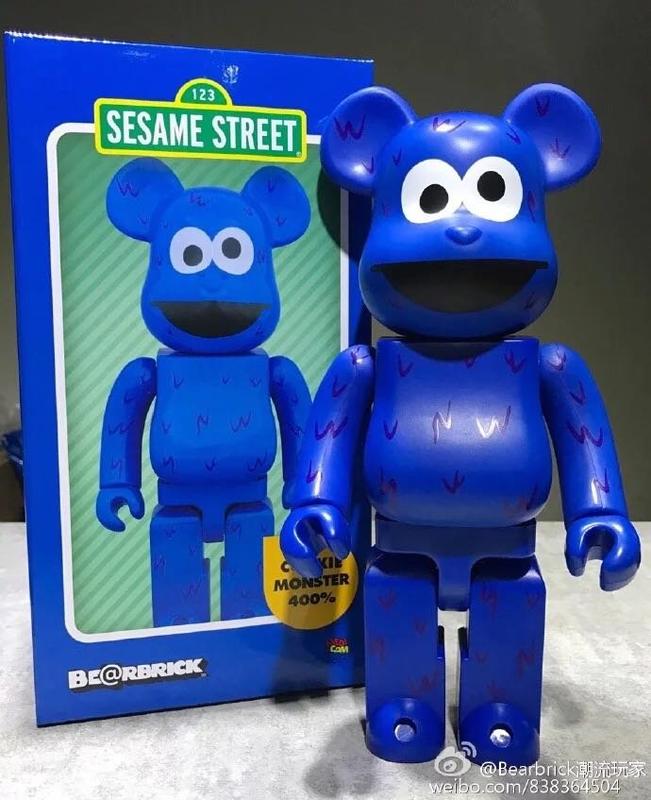 日本正版BE@RBRICK 400% ELMO SESAME STREET cookie monster 芝麻街藍