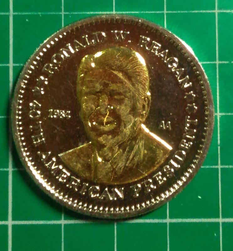 外國 各式代幣紀念章  非錢幣 特價代幣 美國總統雷根 品相如圖 @H1041