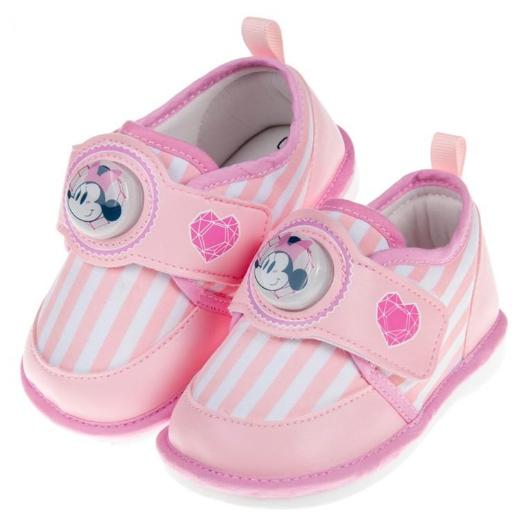 童鞋(13~15公分)Disney迪士尼米妮經典粉色寶寶嗶嗶電燈學步鞋D8S816G